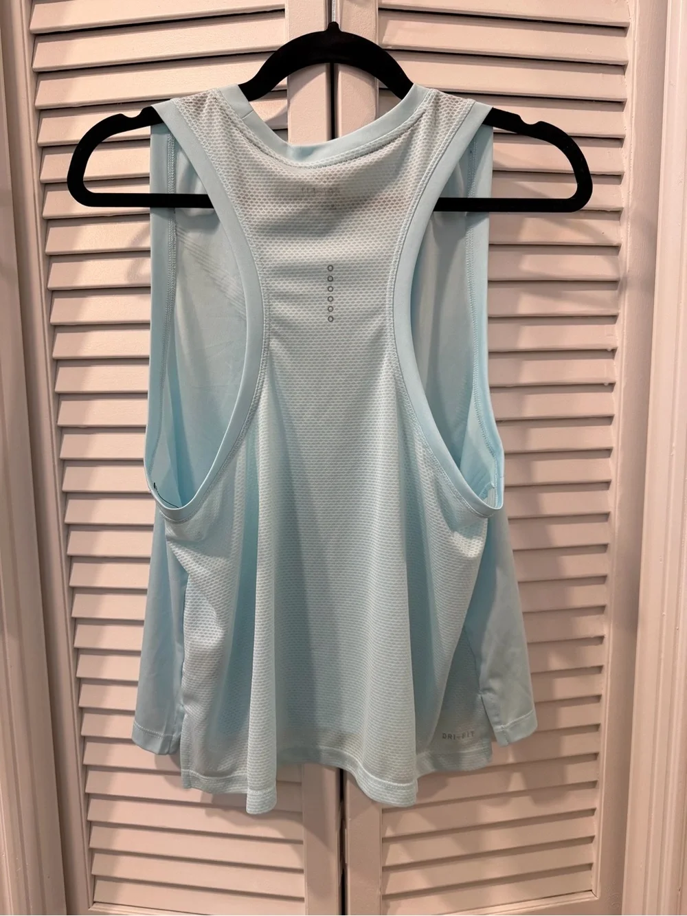 Nike Light Blue Women's Dri-FIT Tank with Large Swoosh